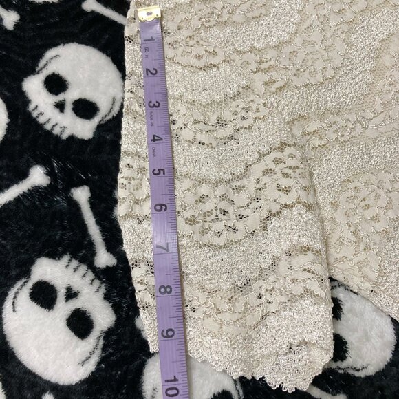 ORCHID Vintage cream lace short sleeve top ~ SMALL MEDIUM boho whismigoth blouse - Picture 11 of 14